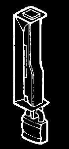 Griff Die Schlossblende und -rosette kann gemäß der folgenden Tabelle durch ein Schloss mit Schwenkhebel mit Formeinsatz oder Schliesszylinder ersetzt werden: Name Doppelbart 5 mm NSYTEDB5PL
