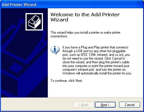 8. Klicken Sie auf Neuen Drucker hinzufügen, um den Windows Drucker hinzufügen Assistenten zu starten. 9.