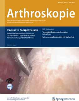 Gutschein 3 Ausgaben Arthroskopie Online-Zugriff auf alle Artikel von Arthroskopie Auch als epaper lesbar Gilt nur für Neuabonnenten im Zeitraum 01.01. 31.12.