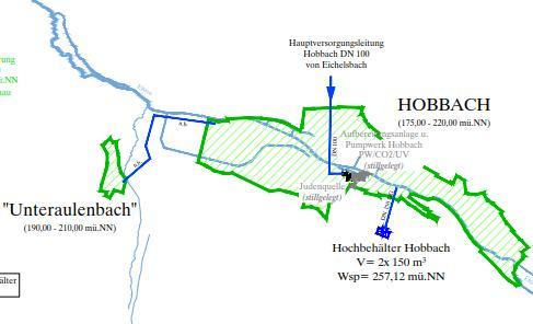 Dammbach) 3 komplett getrennte Versorgungsbereiche nur eine Wasserbezugsquelle je Versorgungsbereich in Eschau/Sommerau/Wildenstein und Unteraulenbach/Hobbach kein Verbund
