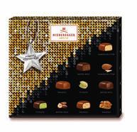 Filled with assorted marzipan stars in classic, cinnamon, gingerbread varieties and marzipan Santa Claus figures.