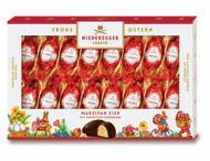 OSTEREIER EASTER EGGS Der Klassiker unter unseren Osterprodukten saftiges Marzipan, umhüllt von knackiger artbitter-schokolade in drei verschiedenen Größen.
