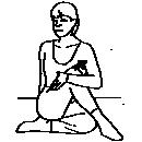 Quadrizeps (Beinstrecker): Startposition kniend auf Unterlage 1. Fuß fassen 2. Brustbein auf vorderen Oberschenkel legen und Kopf senken 3. Hüfte nach vorne + unten schieben + evtl.