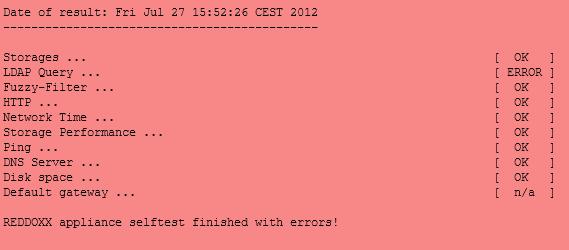 3.2 Fehlermeldung durch Systemstatus- Sensor Server-Eye Bei Fehlern im Systemstatus Sensor wählen Sie in der Admin Gui 2 dazu in der Baumansicht Appliance Konfiguration Diagnose.