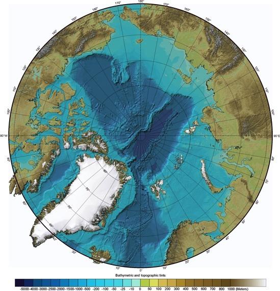 Die Arktis polzentriertes interkontinentales Mittelmeer Nebenmeer des Atlantiks 10 15 Mio km 2 Pazifik Karameer Beringmeer Kanadisches Archipel