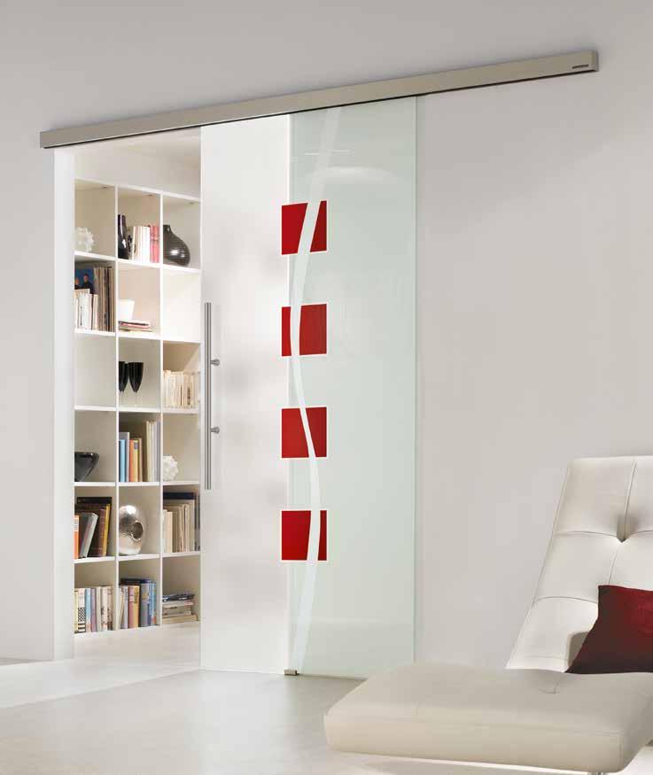Edelstahl matt Glasdesign: Nivada, Farblackierung auf Satinato Griffstange: L&H G 700, ähnl.