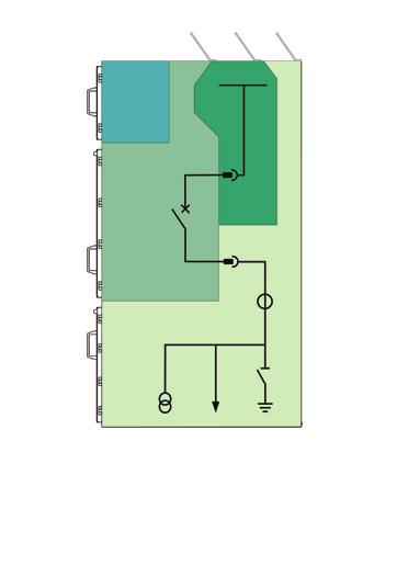 Die Räume Jedes Feld besteht aus 3 Leistungsräumen und ein NS Raum. Die Räume:. Sammelschienenraum(1). Kabelanschlussraum(2). Leistungsschalterraum (3).