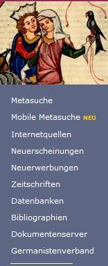 GiN zentrale Informationsangebote Metasuche über verschiedene Informationsressourcen Umfassend erschlossenes Verzeichnis qualitativ hochwertiger germanistischer Internetdokumente