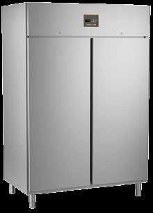 Tiefkühlschränke Tiefkühlschrank, 1330 l, GN 2/1 mit Kühlaggregat oder Expansionsventil für Zentralkühlung Temperaturbereich: -22/-18 C innen und außen aus CNS AISI 304 Isolierung 75 mm, FCKW-frei