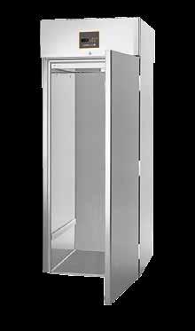 Einfahrtiefkühlschränke Einfahrtiefkühlschränke Temperaturbereich: -15/-20 C Panelkonstruktion, Struktur innen und außen aus CNS AISI 304 für Wagen GN 2/1, EN 400 x 600 mm oder EN 600 x 800 mm 80 mm