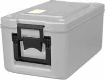 Speisentransport Transportbehälter, 26 l, lichtgrau isolierter Speisentransportbehälter aus hoch schlagzähem PP-C mit Silberzeolith (keimhemmend) für den Heiß- oder Kühltransport für 1 GN 1/1, 200 mm