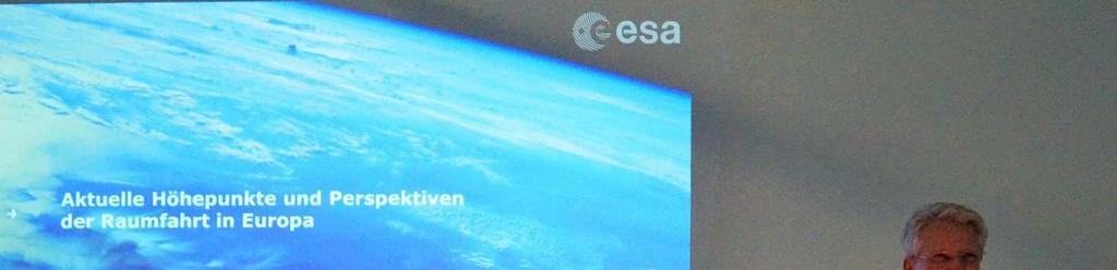 Vortrag Aktuelle Höhepunkte und Perspektiven in der astronautischen Raumfahrt in Europa mit Referent