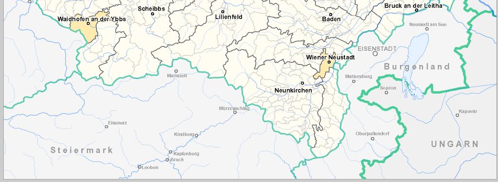 Wien ist zur Gänze vom Bundesland Niederösterreich umgeben.