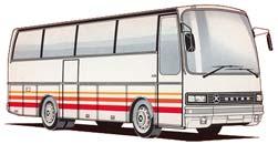 Baureihe 200-1976 bis ca. 1991 Setra S 210 H Real (1985-1988) 9.340 x 2.500 x 3.150 mm Bestuhlung: 26 Sitze Setra S 210 HD Optimal (1983-1991) 9.340 x 2.500 x 3.340 mm Setra S 210 HDU Universal (1983-1984) 9.