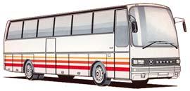 14 Reihen, 55 Sitze Setra S 215 HDH Intercontinental (1984-2000) 12.000 x 2.500 x 3.580 mm Bestuhlung: max.