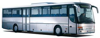 13 Reihen, 53 Sitze Setra S 316 HDS TopClass (1998-2000) 12.000 x 2.500 x 3.690 mm Bestuhlung: max.
