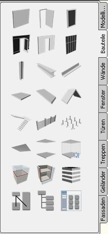 Digitale Modelle Bauteilorientiertes Modellieren auf Basis von vordefinierten Objektkatalogen (Wände, Türen, Fenster, Stützen, etc.
