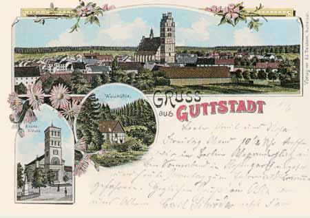 Kreis Guttstadt auf einer alten Ansichtskarte, um 1900.