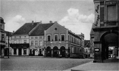 Kreis Nordseite des Marktplatzes, um 1935.