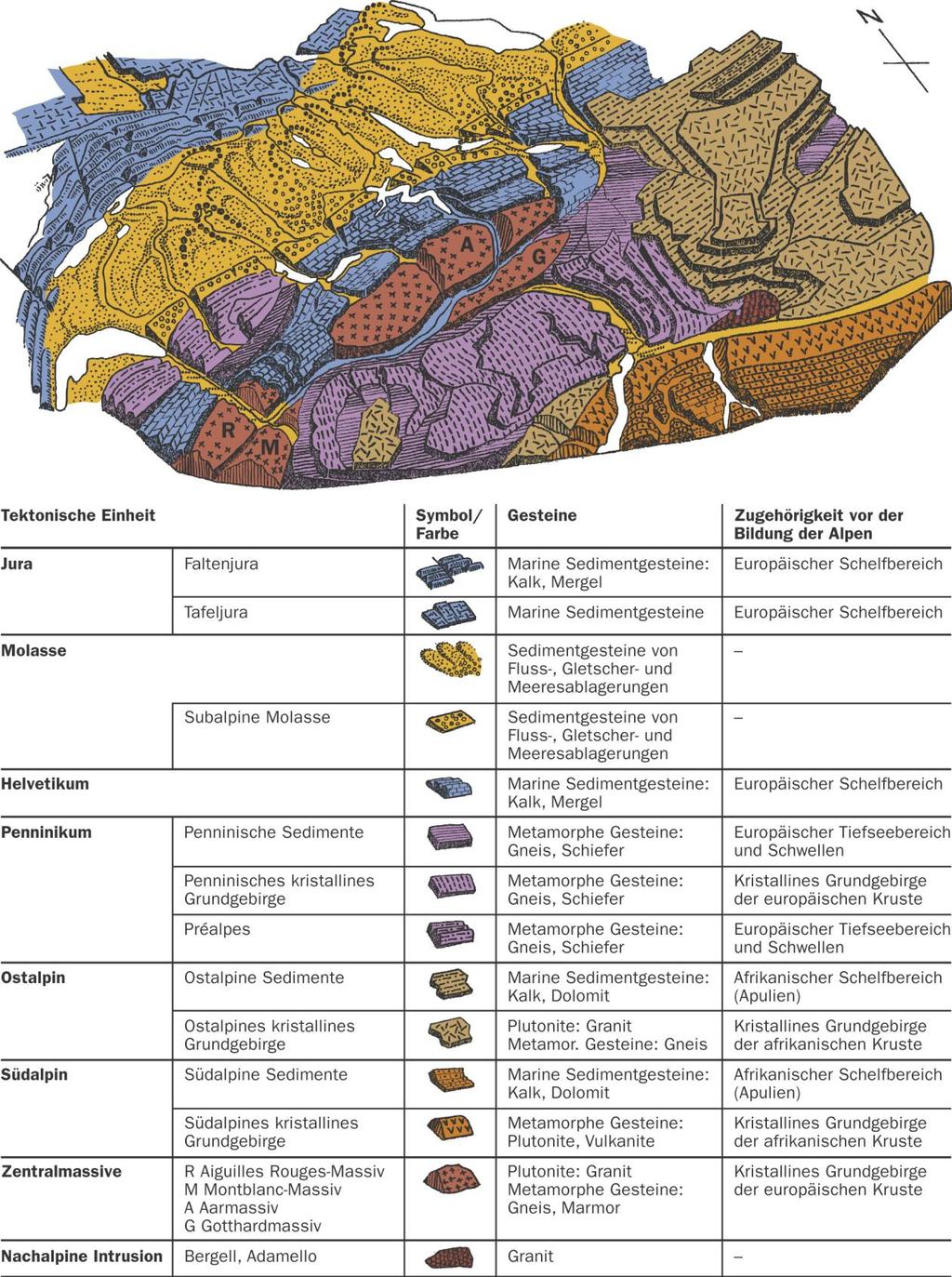 Abbildung 8: Tektonische Zugehörigkeit der Alpen