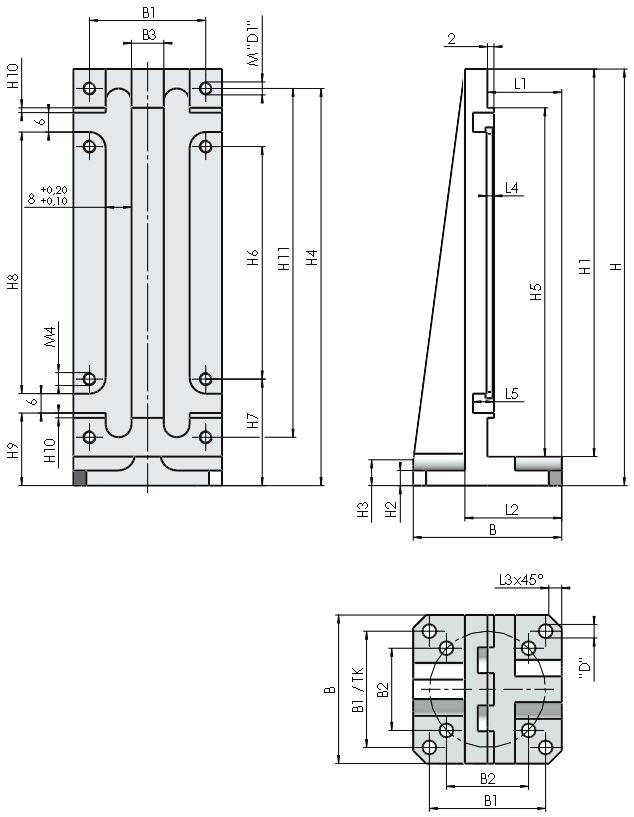 Vertikalhalter lang MVH5008 MVH7512 FUNKTION Der Vertikalhalter lang dient zur vertikalen Montage des