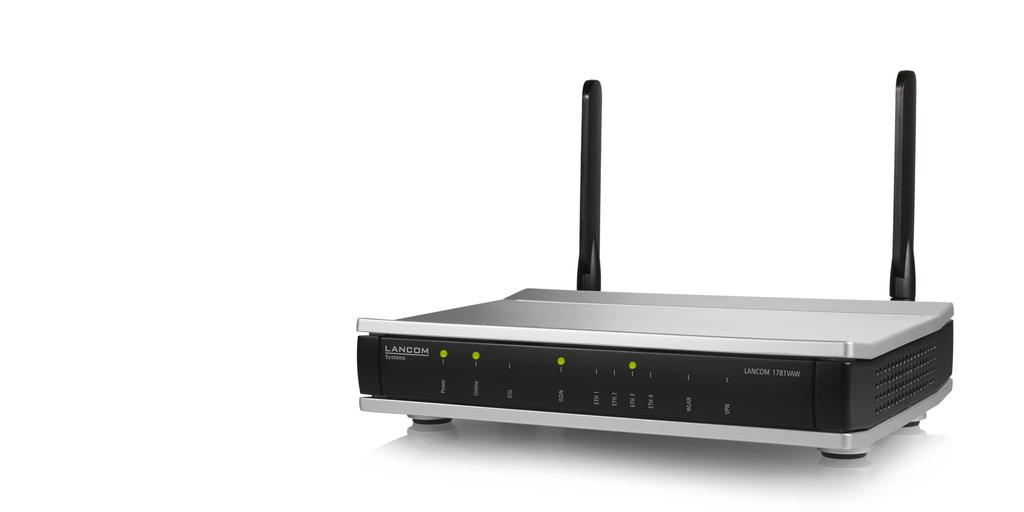 Router & VPN-Gateways LANCOM 1781VAW High-Performance Business-VPN-Router mit integriertem VDSL- / ADSL2+-Modem sowie WLAN mit bis zu 300 MBit/s für die sichere Vernetzung von Standorten Der LANCOM