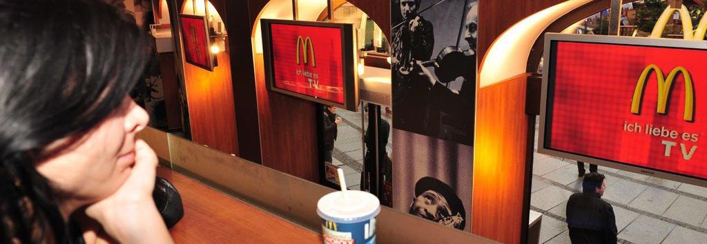 Instore-TV in Fastfoodrestaurants McDonald s Instore-TV Regional Werben Sie in Fastfoodrestaurants!