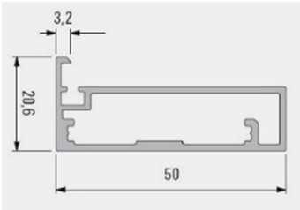 Glasabzugsmaß 9mm Profil K150 Glasabzugsmaß 3mm