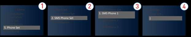 6.2.4 SMS Telefonnummern Auf die gleiche Weise, wie vorher für Telefonanrufnummern beschrieben, können bis zu 4 Telefonnummern