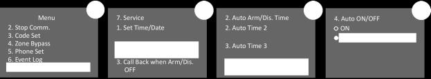 14.3 Automatische Aktivierung/Deaktivierung Die Alarmanlage kann so eingestellt werden, dass diese automatisch zu bestimmten, vorher festgelegten Zeiten aktiviert/deaktiviert wird.
