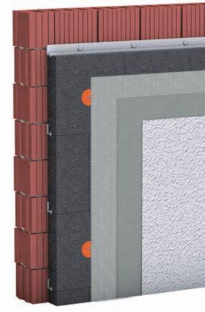 8 M-EPS Ergänzung der klassischen Anbringung von Wärmedämm-Verbundsystemen mit Kleber und Dübeln, speziell für unebene Untergründe bei Gebäudehöhen bis zur Hochhausgrenze.