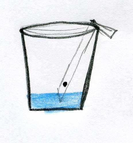 Das Rennen der Filzstifte verschiedene Filzstifte, einen Kaffeefilter oder Löschpapier, ein Glas mit etwas Wasser.