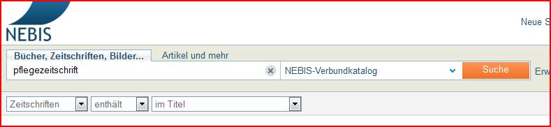 2. Schritt: NEBIS-Katalog Sollten Sie auf die oben beschriebene Weise über die EZB nicht zum Volltext gelangen, empfehlen wir Ihnen im NEBIS-Katalog (online) weiterzusuchen.