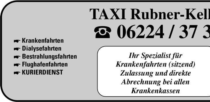 19 06222 2494 Fax 06222 53212 GESCHÄFTSANZEIGEN Seit 1991 Hansastraße 1 69181 Leimen Tel. 06224 2067 www.auto-purkart.