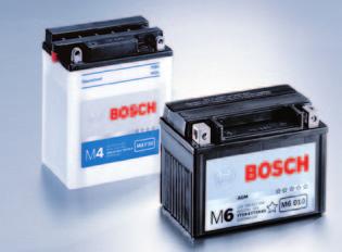 Bosch-Batterie M4 und M6: zuverlässig und kraftvoll starten Bosch-Batterien M4: Zuverlässige und volle Kraft beim Start das erwarten Motorradfahrer von einer Batterie.