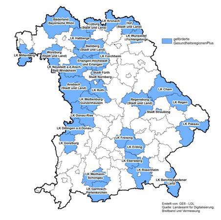 Aktueller Stand der Gesundheitsregionen plus in Bayern http://www.lgl.bayern.