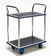 > Tischwagen Tischwagen Stahlblech mit Antirutschbelag und Kantenschutzprofil.