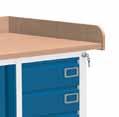 Schubladenschrank: Zentral verschliessbar, 3 Schubladen 120 und 1 Schublade 180 hoch, Kugelauszug und Auszugsperre, 500 x 600 x 600 (B x T x H).