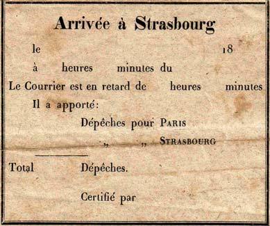 Postamt die weitere Anordnung zu stellen, dass die Umspedition, und die Fertigung des Briefpakets für Straßburg im Büro auf dem
