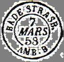 Auswechselungsbureaux Nr. VII, Eisenbahnbureau Appenweier Kehl > Bureau ambulant Strasbourg - Paris 1. Den nachstehend genannten Großh. Bad. Postorten,.