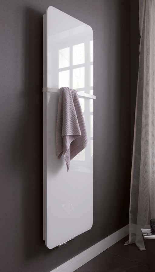 DESIGNHEIZKÖRPER Raum für mehr Wohnlichkeit Softcube mit weißer Glasfront und optionalem Handtuchhalter Eine perfekte Kombination aus Design und Funktion!
