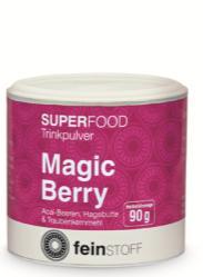 Magic Berry reich an natürlichen Antioxidantien sehr hoher Gehalt an Vitamin A+C stärkt Immunsystem und Abwehrkräfte Ich bin eine ganz besondere Beerenmischung und daher ein wahrer Jungbrunnen für