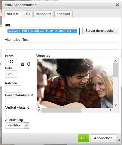 Dann können über den Texteditor die einzelnen Antwortoptionen mit den Bildern geändert werden. Durch Doppelklick auf das Bild öffnet sich der Bildbearbeitungs-Editor.