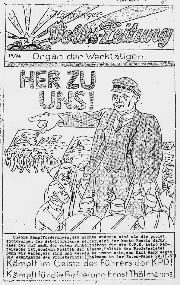 5 Illegale Hamburger Volkszeitung von 1934.