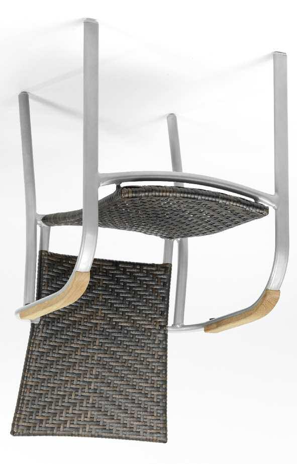 Teakholzauflagen, sehr gut stapelbar Stuhl AnnA Gestell aus Aluminium,