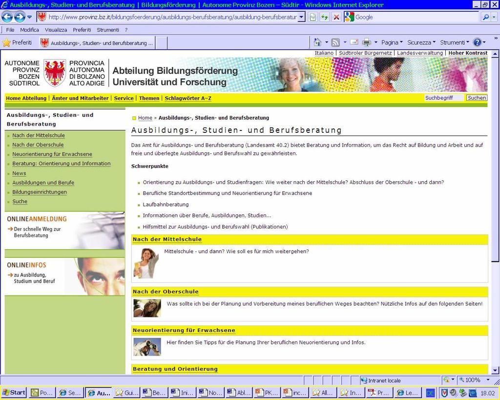 Amt für Ausbildungs- und Berufsberatung 14 www.provinz.bz.