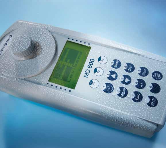 MD 600 Photometer: High-End-Photometer für Analysen im Labor und vor Ort 1 Photometer: mehr als 120 Methoden Automatische Wellenlängenauswahl Verwendung von Tabletten, Flüssigreagenzien, Pulver oder
