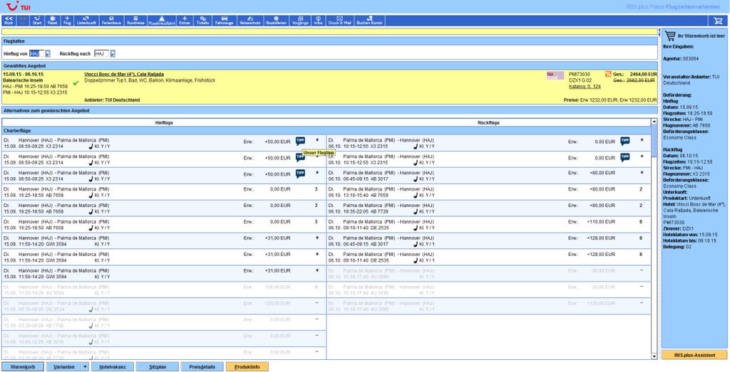 IRIS.plus Einstieg Paket Neue Sortierung der Seiten Flugdetails und Flugzeitenvarianten Um die Seiten Flugdetails und Flugzeitenvarianten übersichtlicher zu gestalten, finden Sie