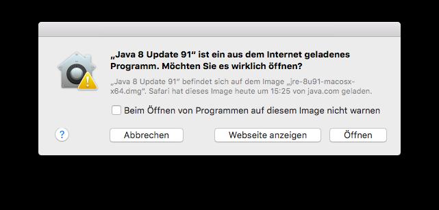 Abbildung 28:Java für Mac OS X Nach erfolgreicher Java-Installation müssen Sie