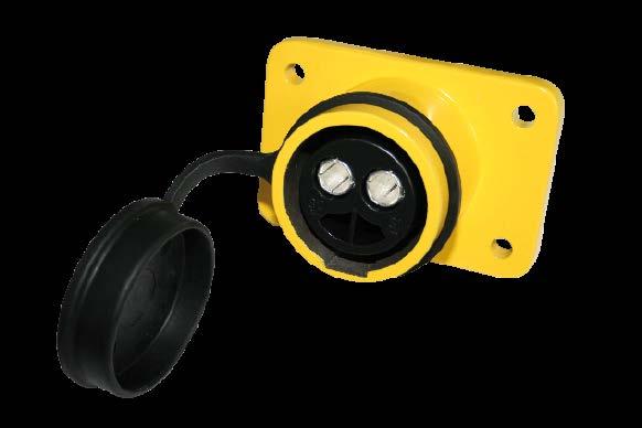 Kontakthülsen und Verschlusskappe, RAL 1021 - gelb 2P/24V socket (metal design)